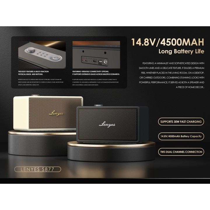 Altavoz Party Box Lenyes S877 200W Negro al por Mayor | WePhone