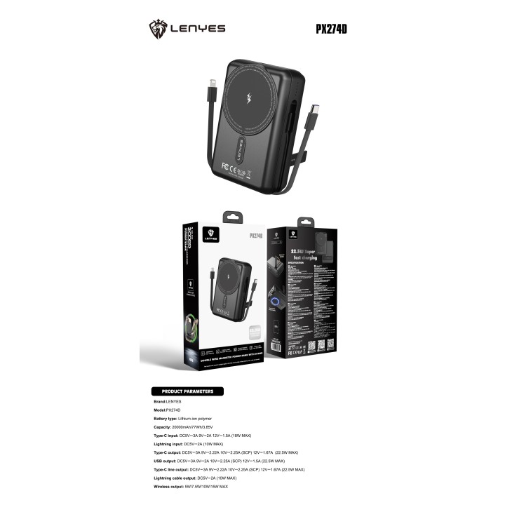 Power Bank Lenyes PX274D – 20000mAh