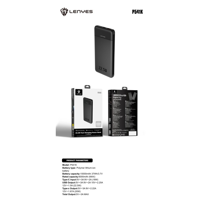 Power Bank Lenyes P541K-2 – 10000mAh