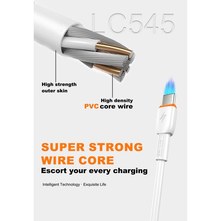 Cable Lenyes LC545 – TC-I de Datos (Tipo-C a Lightning)