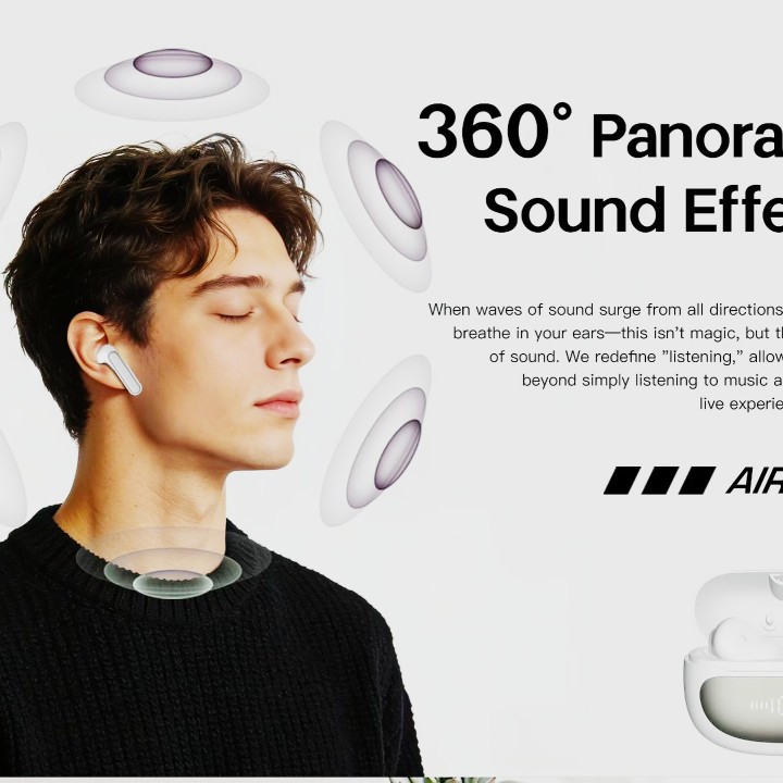 Auriculares TWS Lenyes Air 107 Blanco – Altavoz de Cobre 13mm