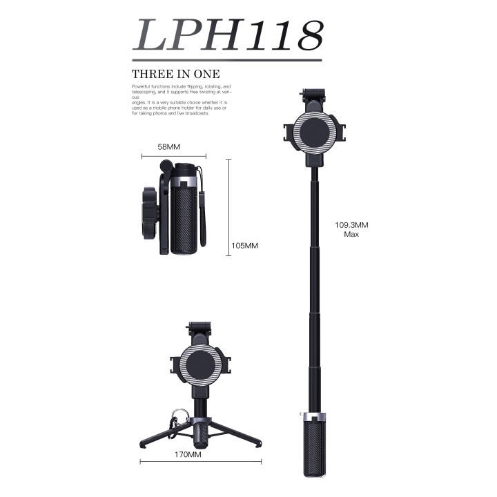 Palo Selfie Lenyes LPH118 – Control Bluetooth