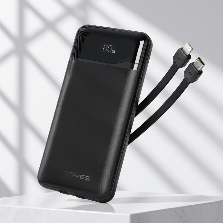 Power Bank Lenyes PX180D – 10000mAh 22.5W con Cables