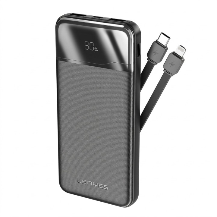 Power Bank Lenyes PX180D – 10000mAh 22.5W con Cables