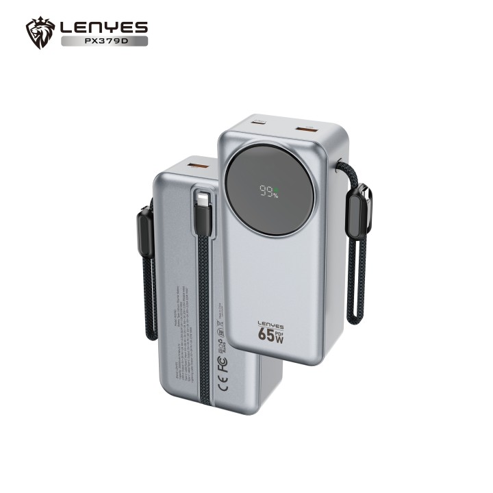 Power Bank Lenyes PX379D – 30000mAh 65W con Cables