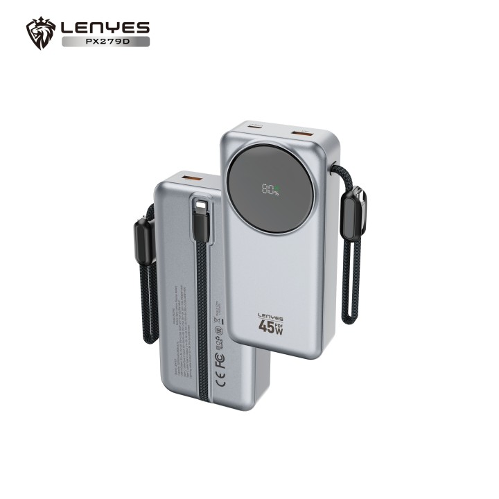 Power Bank Lenyes PX279D – 20000mAh 45W con Cables