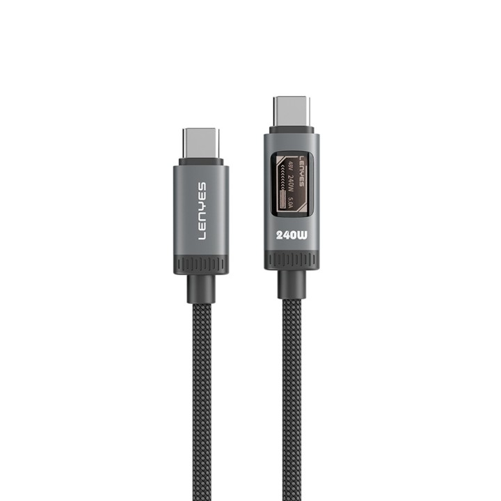Cable Lenyes LC571 TC-TC – USB-C a USB-C 240W con Pantalla OLED