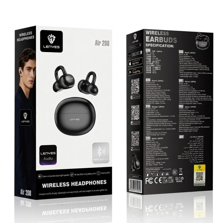 Auriculares Inalámbricos Lenyes AIR 208 – Clip-On Negro