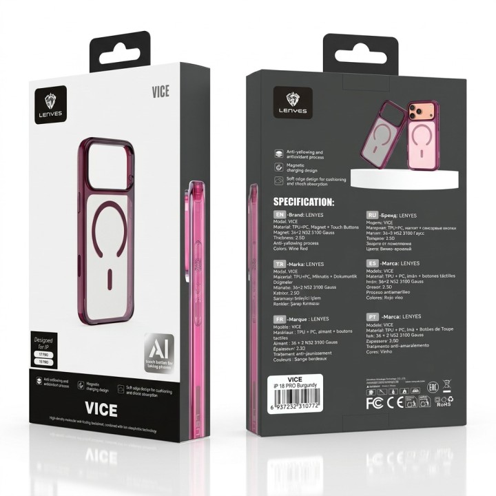 Funda Lenyes 0772 – iPhone 18 Pro Cherry