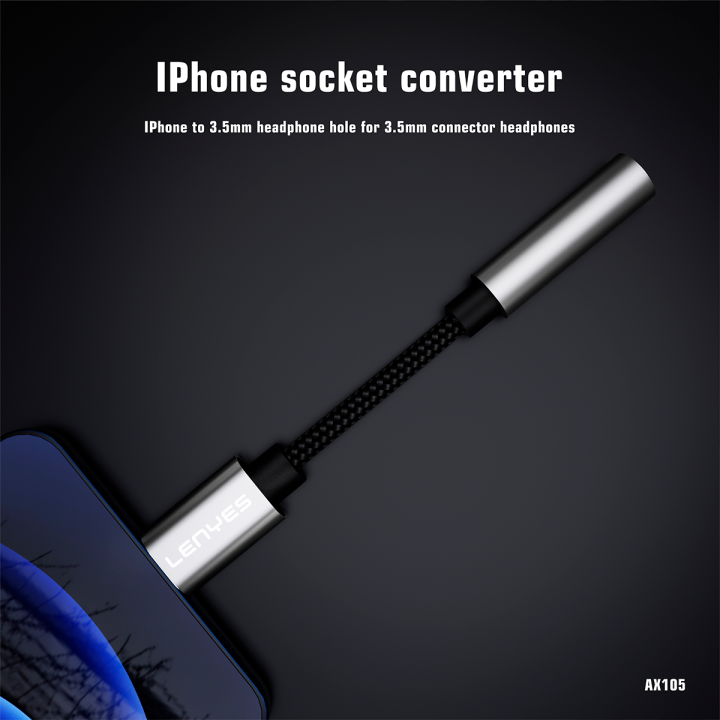 Adaptador de Audio Lenyes AX105 – Lightning a Jack 3.5mm Aux