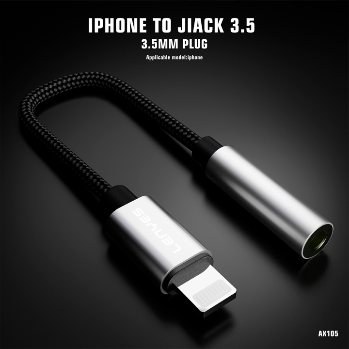 Adaptador de Audio Lenyes AX105 – Lightning a Jack 3.5mm Aux