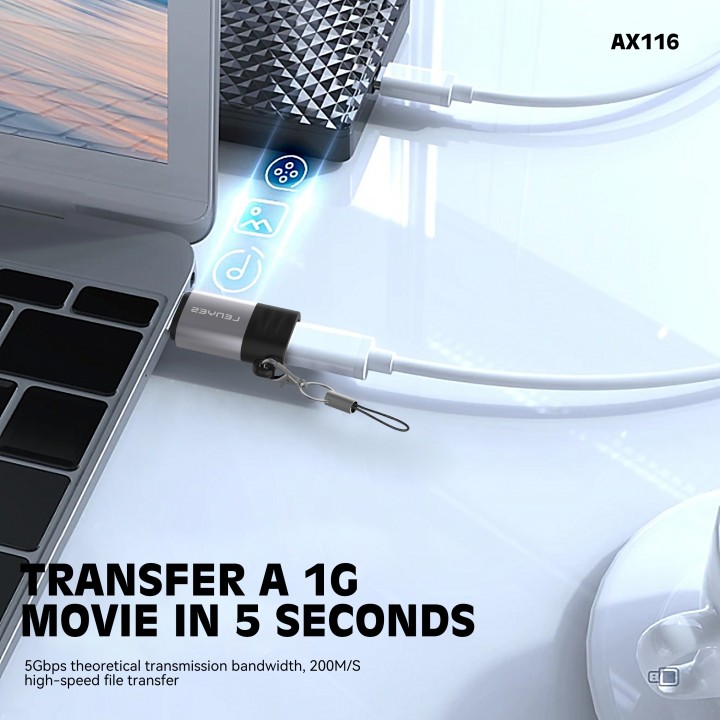 Adaptador OTG Lenyes AX116 – Tipo C a Micro USB
