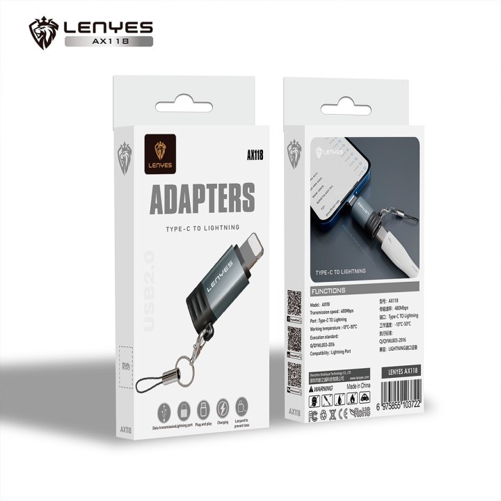 Adaptador OTG Lenyes AX118 – USB Tipo C a Lightning