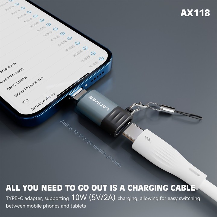 Adaptador OTG Lenyes AX118 – USB Tipo C a Lightning