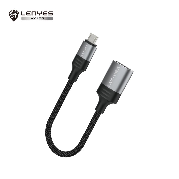 Adaptador OTG Lenyes AX120 – USB a Micro USB – Cable Trenzado