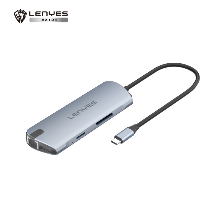 Hub USB-C Lenyes AX125 – 9 en 1 – Estación de Acoplamiento con 4K
