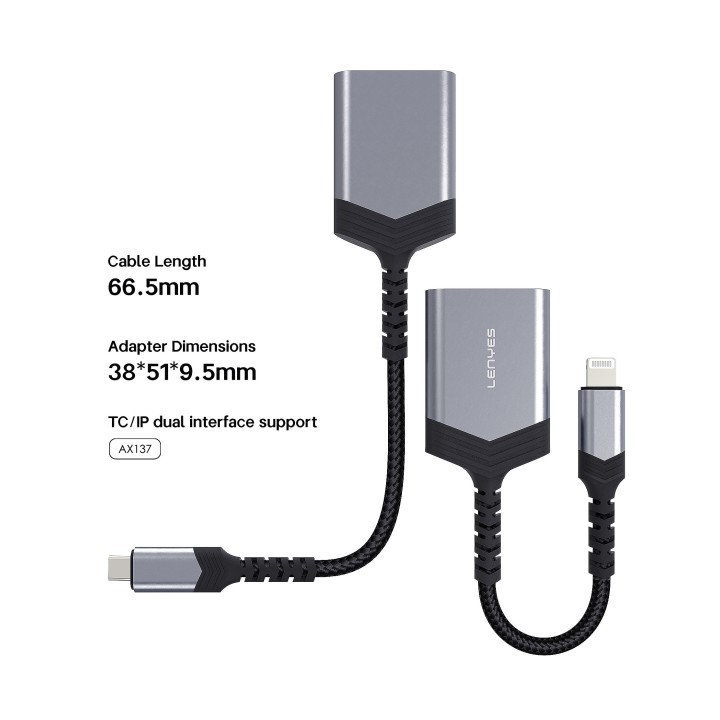 Lector de Tarjetas SD y TF Lenyes AX137-TC – Interfaz USB Tipo-C