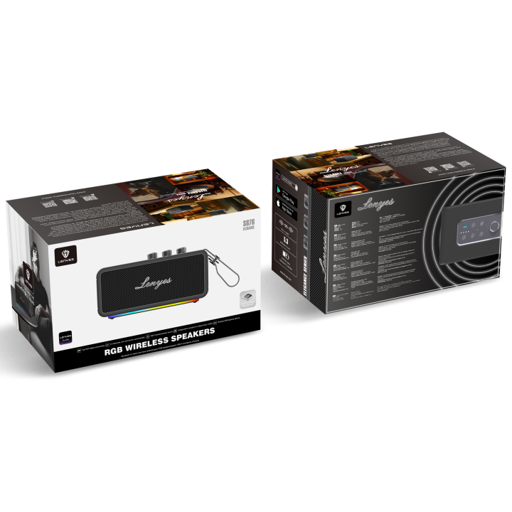 Altavoz Bluetooth Lenyes S876 Elegance Negro – V5.3 90W Peak