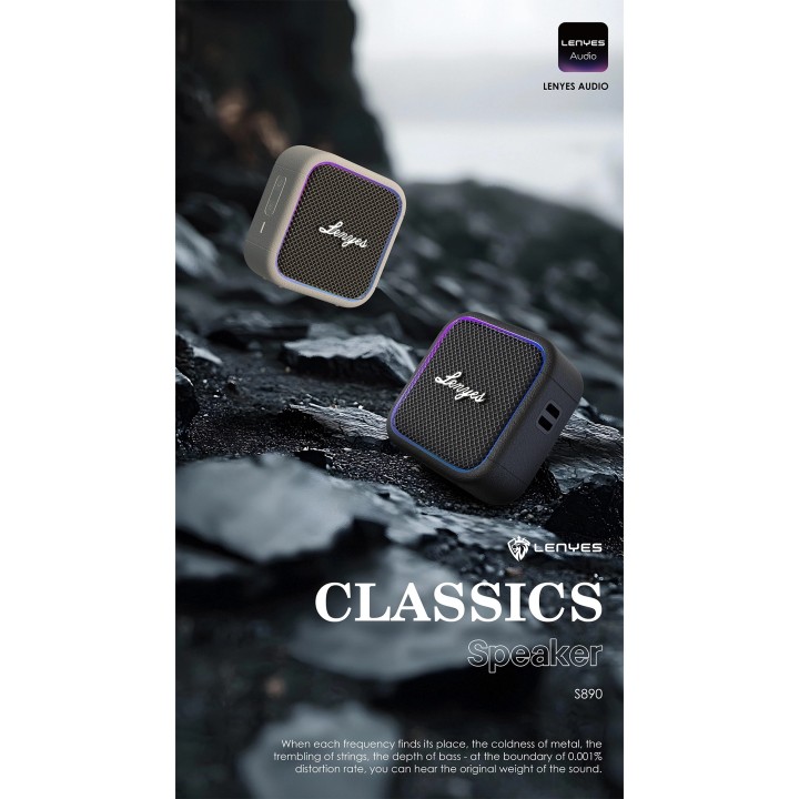 Altavoz Bluetooth Lenyes S890 Classics Blanco – V5.3 15W IP66