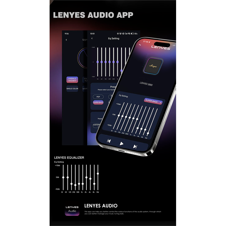 Altavoz Bluetooth Lenyes S890 Classics Negro – V5.3 15W IP66