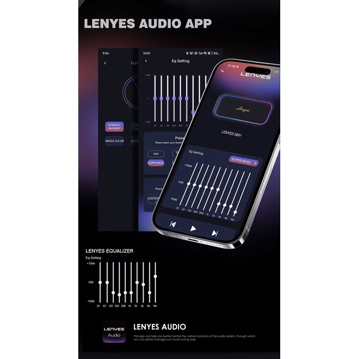 Altavoz Bluetooth Lenyes S891 Beige – V5.3 80W Peak