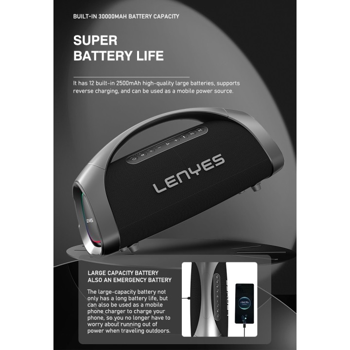 Altavoz Profesional Lenyes S873 Negro – 400W