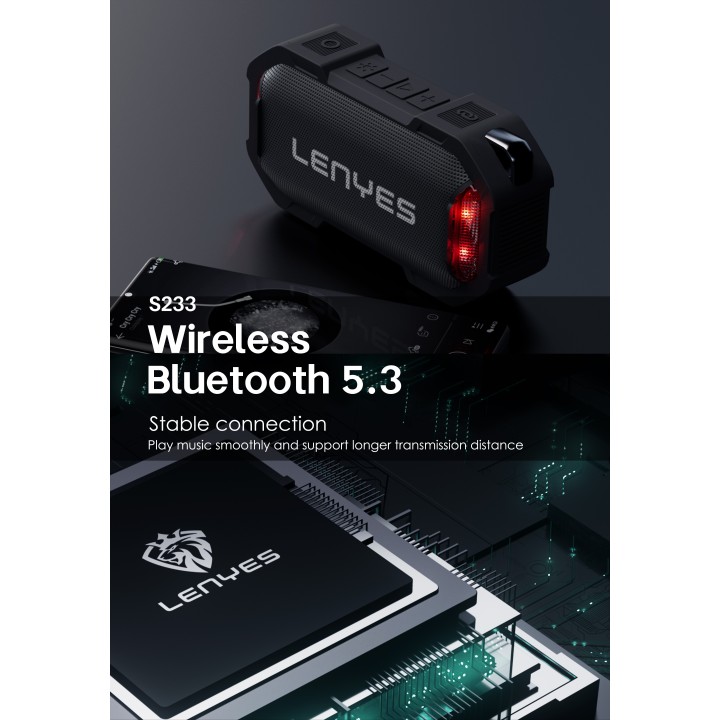 Altavoz Bluetooth Lenyes S233 Rugged – V5.3 12W