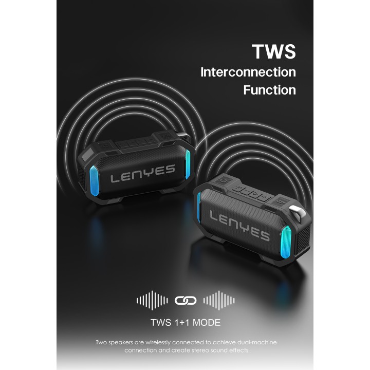 Altavoz Bluetooth Lenyes S233 Rugged – V5.3 12W