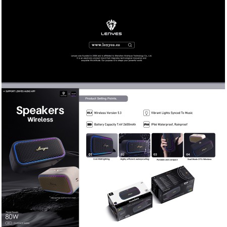 Lenyes S891 al por Mayor - Altavoz Bluetooth 80W Alta Gama | WePhone