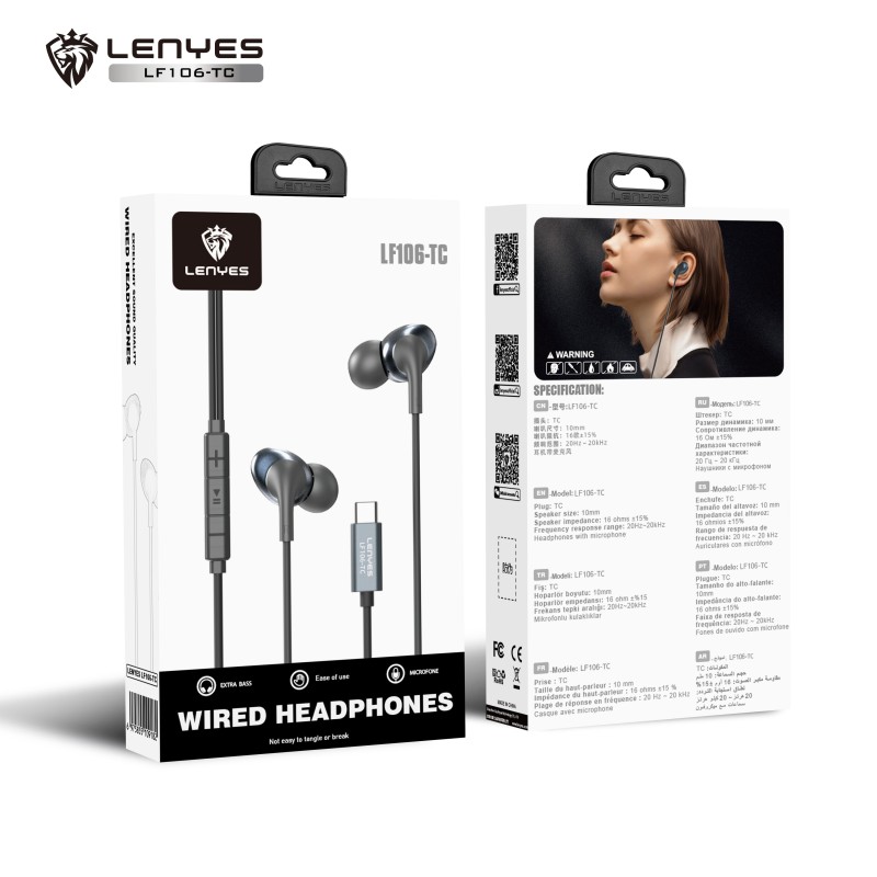 Lenyes LF106-TC al por Mayor - Auriculares Tipo-C Compactos | WePhone