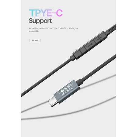 Lenyes LF106-TC al por Mayor - Auriculares Tipo-C Compactos | WePhone