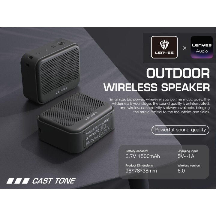 Altavoz Bluetooth Lenyes CastTone – 12W Ultra-Portátil