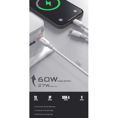 Lenyes LC548-TC al por Mayor - Cable USB-A a USB-C 12W | WePhone