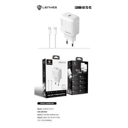 Lenyes LCH90 GaN 20W Pack USB-C al por Mayor | WePhone
