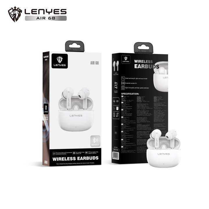 Auriculares TWS Lenyes Air 68 Blanco – Premium TWS