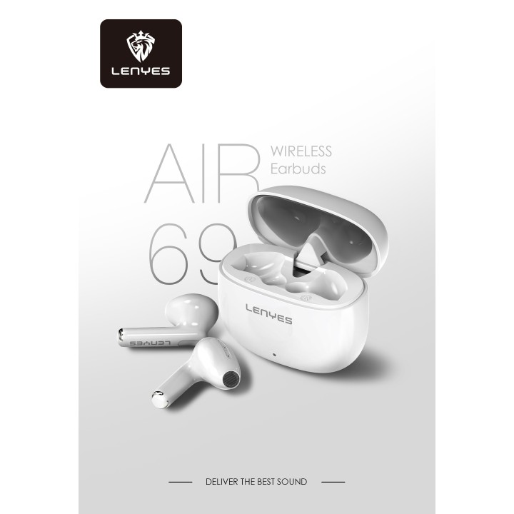 Auriculares TWS Lenyes Air 69 Blanco – Elite TWS