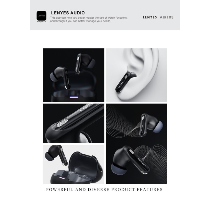 Auriculares TWS Lenyes Air 103 Blanco – Bluetooth 5.4