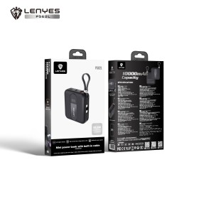Power Bank Mini Lenyes P562L | 10000mAh | Cables Integrados color Negro