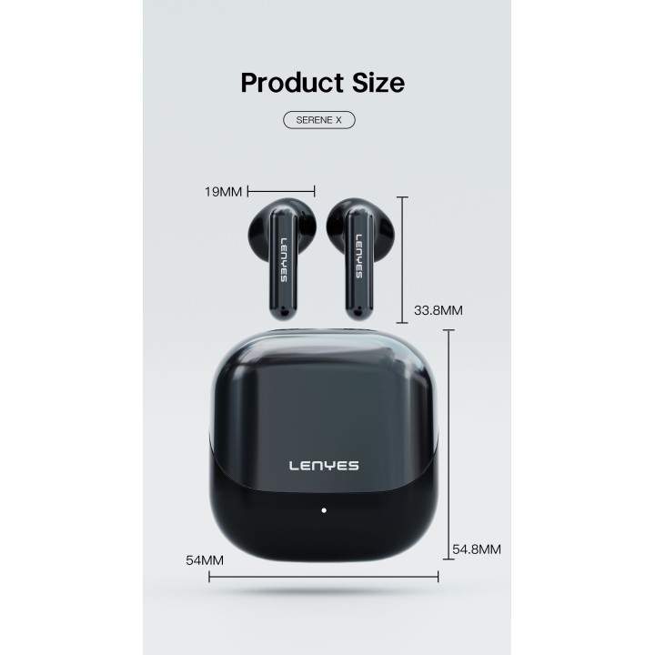 Auriculares TWS Lenyes SreneX Negro – TWS ANC+ENC 6 Micrófonos