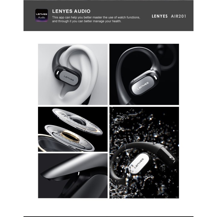 Auriculares Open-Ear Lenyes Air 201 Blanco – Bluetooth V5.4