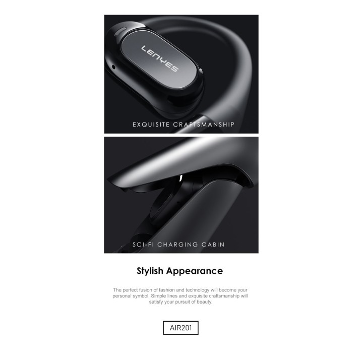 Auriculares Open-Ear Lenyes Air 201 Blanco – Bluetooth V5.4