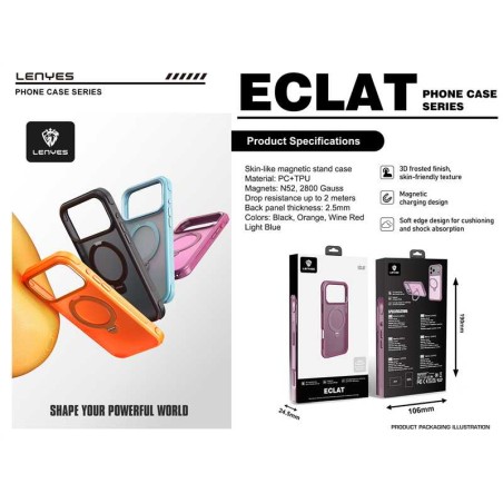 Funda Magnética con Soporte Eclat iPhone 18 Pro Naranja | Mayorista