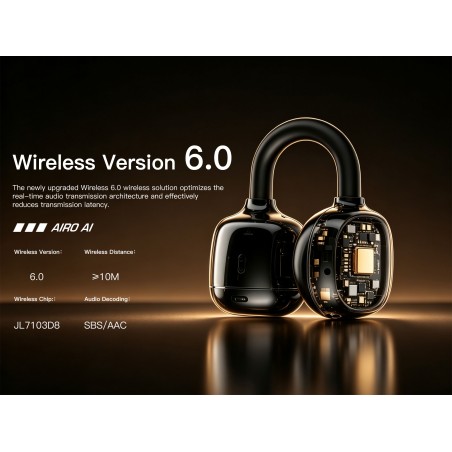 Auriculares Inalámbricos AIRO AI Traductor Lenyes Negro | Mayorista