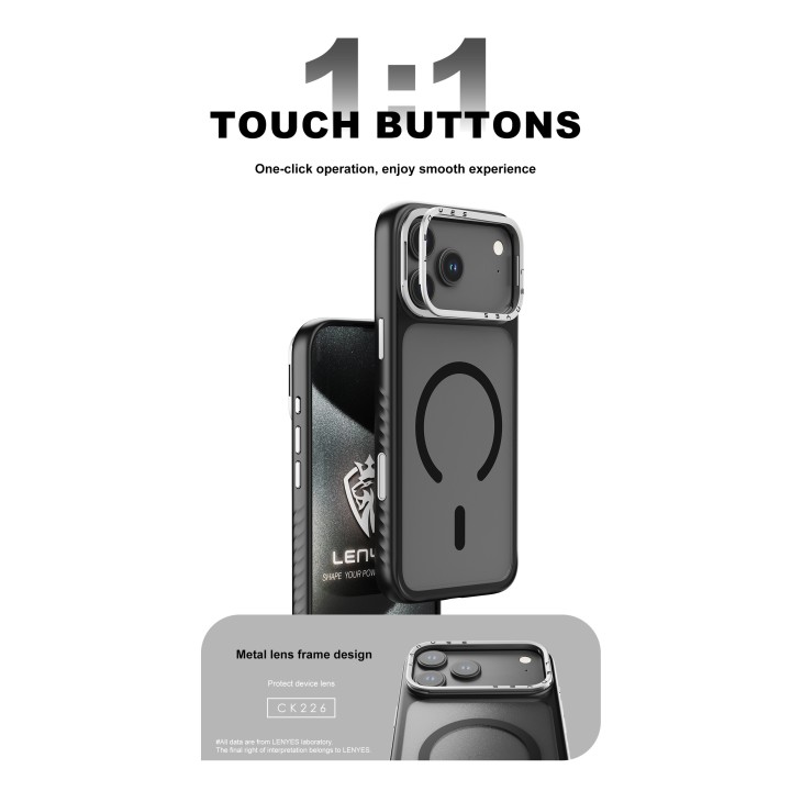 Funda Lenyes CK226: MagSafe con Soporte de Cámara Metálico y Protección N52
