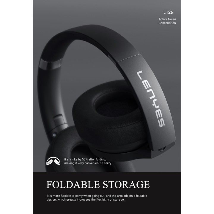 Auriculares de diadema Lenyes LH26ANC Negro – Cascos Bluetooth V5.4