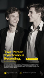 LENYES LM205 Micrófono Lavalier Inalámbrico Dual AI USB-C Lightning 6h 20m Negro