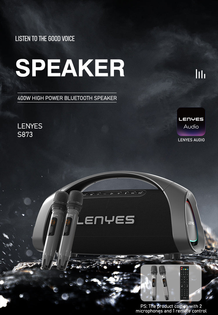 LENYES S873 Altavoz Bluetooth Premium IPX6 TWS Alta Resolución Negro