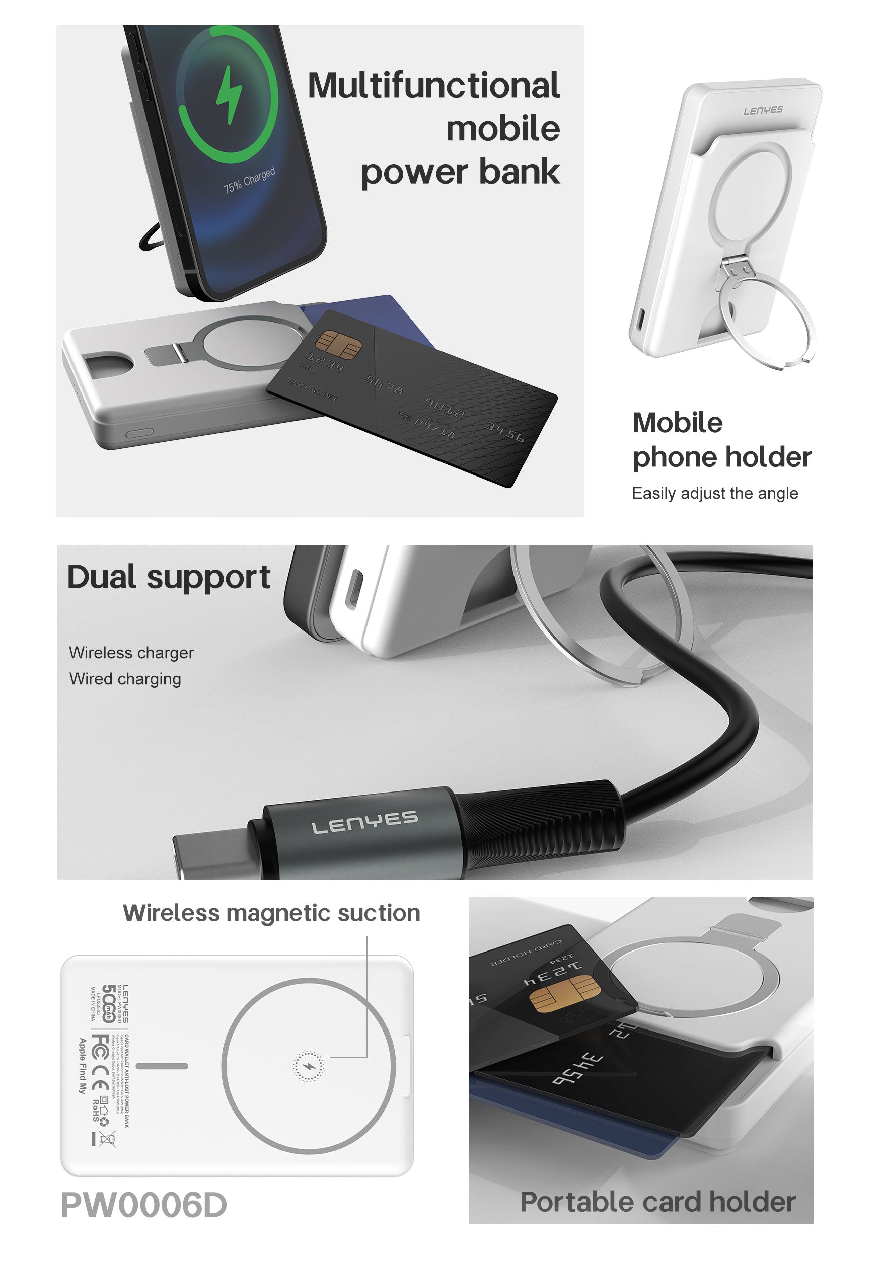 Powerbank 5.000mAH Magnetico PW0006D WHITE