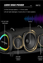 LENYES S872 Altavoz Bluetooth Portátil IPX6 TWS Compacto Negro
