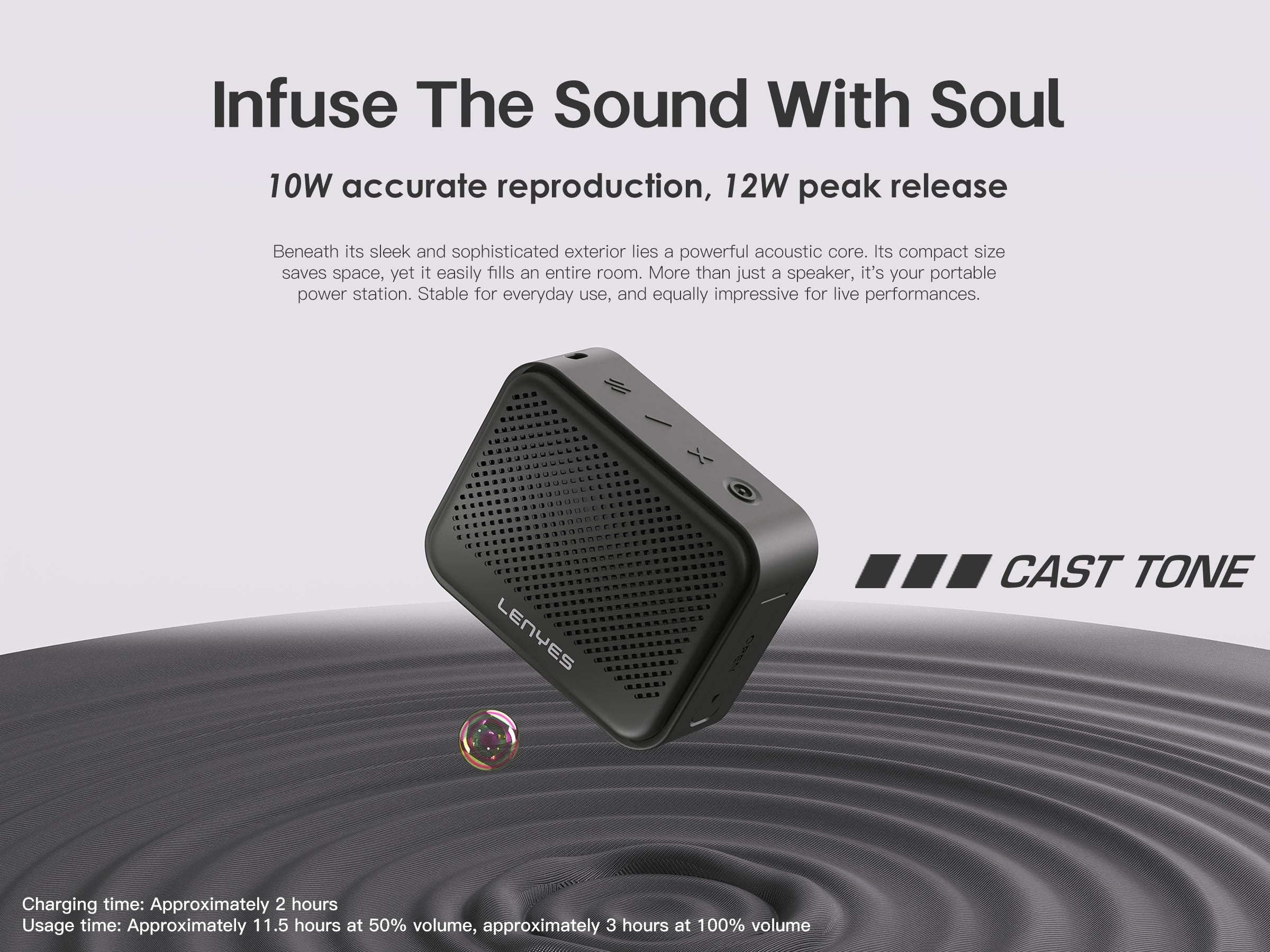 LENYES CAST TONE Altavoz Bluetooth Portátil Impermeable IP67 12W